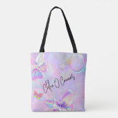 Tote Bag Nom de la Parties scintillant violet rose holograp (Dos)