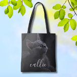 Tote Bag Nom de la photo du chat de familier<br><div class="desc">Design photo pour chat animal de compagnie.</div>