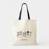 Tote Bag Nom de la servante de Fleur sauvage rustique éléga (Dos)