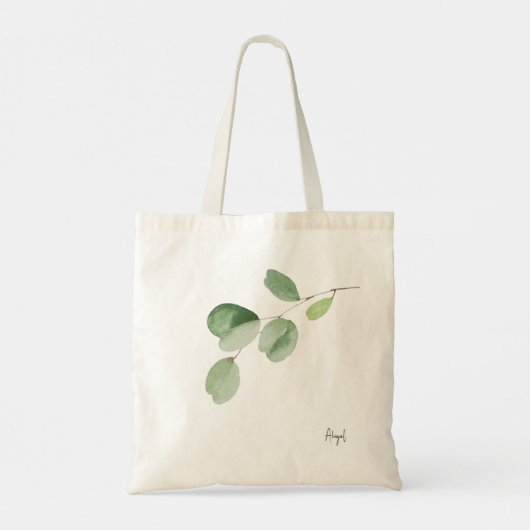 Tote Bag Nom de la simulation Eucalyptus Bridesmaid Cadeau (Dos)