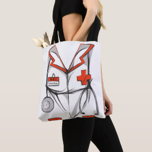 Tote Bag Nom de la tenue de soins infirmiers personnalisés