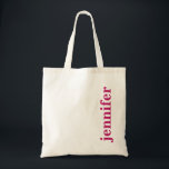 Tote Bag Nom de la typographie moderne<br><div class="desc">Ce mignon sac fourre-tout de typographie moderne est parfait pour une femme de chambre, une soirée bachelorette ou même pour des mariages ! Et assurez-vous d'en avoir un pour vous-même — n'oubliez pas la mariée ! Personnalisez avec le nom de votre choix. La couleur de la police peut être changée...</div>