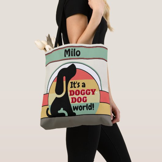 Tote Bag Nom de l'animal de compagnie de chien de chien de (De près)