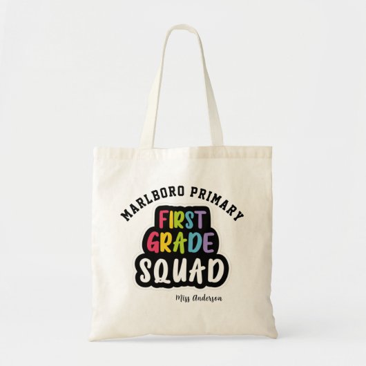 Tote Bag Nom de l'école personnalisée Équipe d'enseignants (Devant)