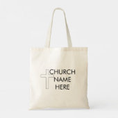 Tote Bag Nom de l'église avec croix chrétienne (Dos)