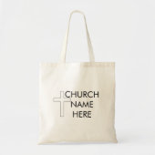Tote Bag Nom de l'église avec croix chrétienne (Devant)
