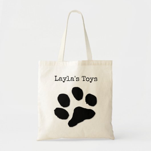Tote Bag Nom de l'empreinte de patte / jouets pour animaux  (Devant)