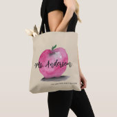 Tote Bag Nom de l'enseignant Apple personnalisé de l'étudia (De près)