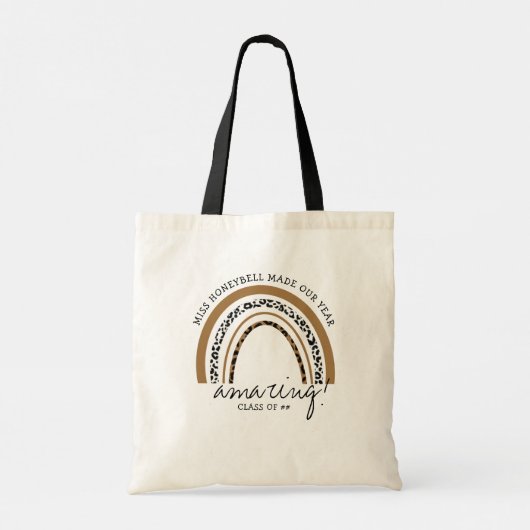Tote Bag Nom de l'enseignant Empreinte de léopard de classe (Dos)