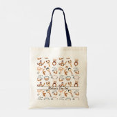 Tote Bag Nom de l'illustration du Motif Boho Toy Blanc Cute (Dos)