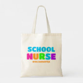 Tote Bag Nom de l'infirmière de l'école personnalisée (Dos)