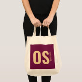 Tote Bag Nom de monogramme bordeaux élégant et unique pour  (Devant (produit))