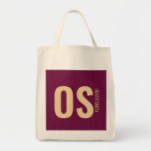 Tote Bag Nom de monogramme bordeaux élégant et unique pour  (Devant)