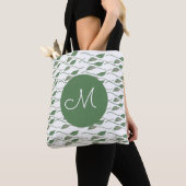 Tote Bag Nom de motif dessiné à la main de verdure de feuil (De près)