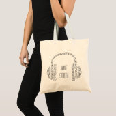 Tote Bag Nom de musique casque étudiant moderne (Devant (produit))