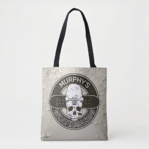 Tote Bag NOM DE Patinage Personnalisé Skull Skateboard Skat