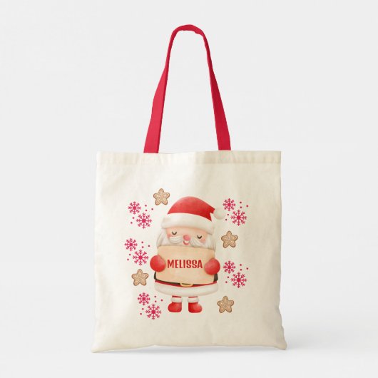 Tote Bag Nom de Père Noël rouge mignon (Dos)