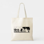Tote Bag Nom de réunion famille | Graphique noir et blanc (Dos)