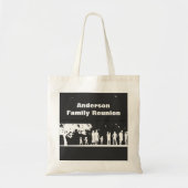 Tote Bag Nom de réunion famille | Graphique noir et blanc (Devant)