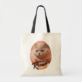 Tote Bag nom de script de photo de chat mignon (Devant)