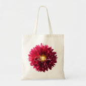 Tote Bag Nom de script de photo de fleur de dahlia de Bourg (Devant)