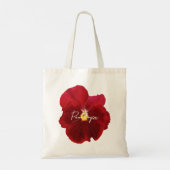 Tote Bag Nom de script de photo de pensée bordeaux rouge él (Dos)