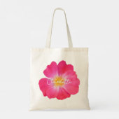 Tote Bag Nom de script de photo de rose rose chaud de fille (Dos)