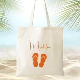 Tote Bag Nom de script d'été tendance moderne