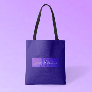 Tote Bag Nom de script élégant moderne & Monogram Ombre Pur