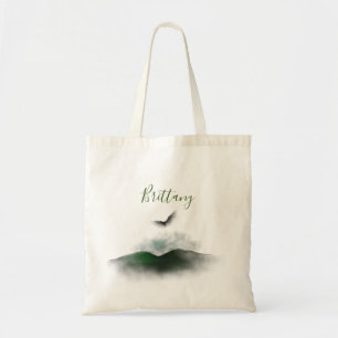Tote Bag Nom de signature personnalisé aquarelle de verdure