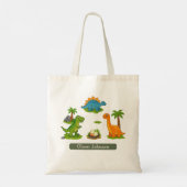Tote Bag Nom d'enfants de dinosaure mignon école (Dos)