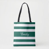 Tote Bag Nom des bandes vertes modernes (Devant)