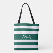 Tote Bag Nom des bandes vertes modernes (Dos)