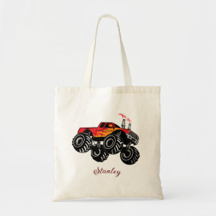 Tote Bag Nom des Garçons Noirs Rouges - Camion Monster Pers