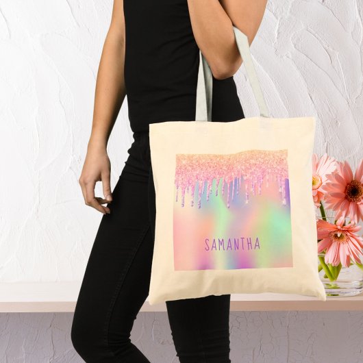 Tote Bag Nom des gouttes de parties scintillant de menthe r