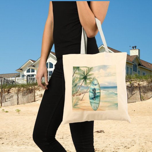 Tote Bag Nom des palmiers de plage de surbord