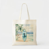 Tote Bag Nom des palmiers de plage de surbord (Devant)