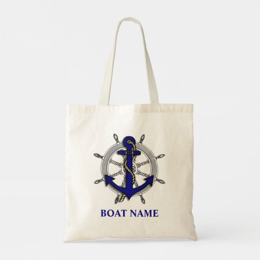 Tote Bag Nom du bateau d'Ancres nautiques (Dos)
