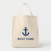 Tote Bag Nom du bateau nautique Ancre Star Épicerie (Devant)