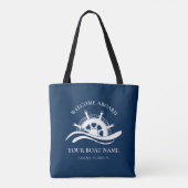 Tote Bag Nom du bateau Roue du navire nautique (Dos)