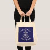Tote Bag Nom du capitaine de bateau sur mesure marine marin (Devant (produit))
