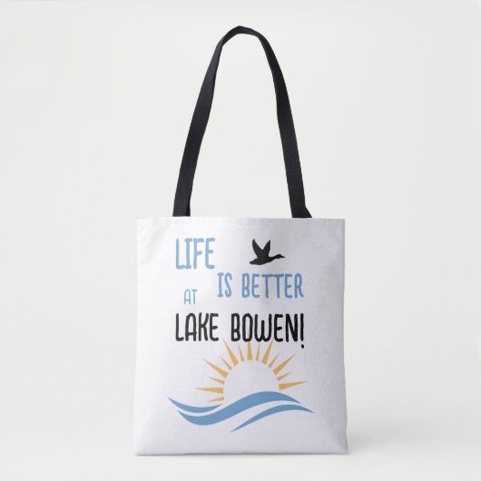 Tote Bag Nom du lac Personnalisé à deux côtés (Devant)