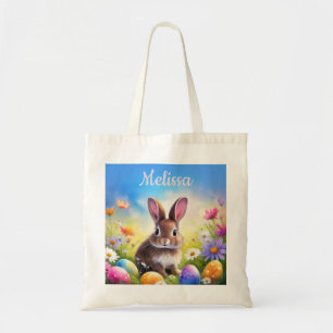 Tote Bag Nom du lapin de Pâques Brown