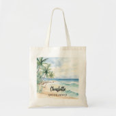 Tote Bag Nom du mariage de la plage de Bridesmaid (Devant)