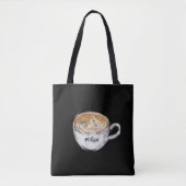 Tote Bag Nom du monogramme Cappuccino noir (Devant)