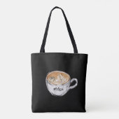 Tote Bag Nom du monogramme Cappuccino noir (Dos)