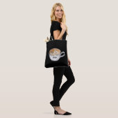 Tote Bag Nom du monogramme Cappuccino noir (Sur le modèle)