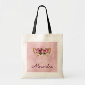Tote Bag Nom du monogramme mignon rose Kitty (Devant)