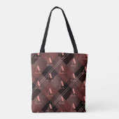 Tote Bag Nom du monogramme Plaid Purple Maroon (Dos)