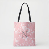 Tote Bag Nom du monogramme rose Aquarelle florale Abstraite (Devant)